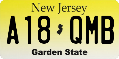 NJ license plate A18QMB
