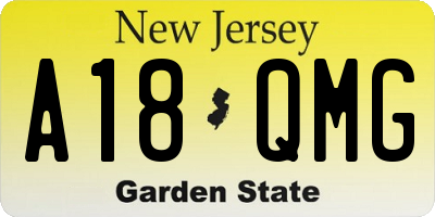 NJ license plate A18QMG