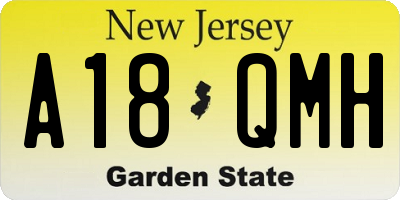 NJ license plate A18QMH