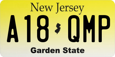 NJ license plate A18QMP