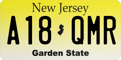 NJ license plate A18QMR
