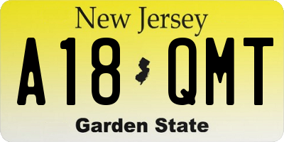 NJ license plate A18QMT