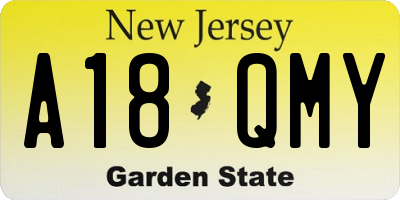 NJ license plate A18QMY