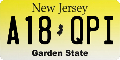 NJ license plate A18QPI