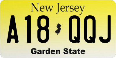 NJ license plate A18QQJ