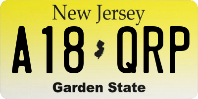 NJ license plate A18QRP