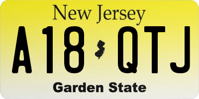 NJ license plate A18QTJ