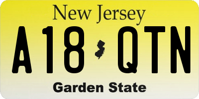 NJ license plate A18QTN