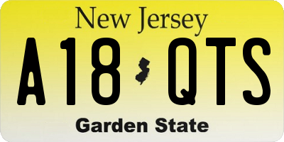 NJ license plate A18QTS