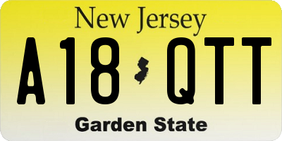 NJ license plate A18QTT