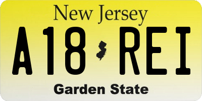 NJ license plate A18REI
