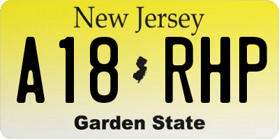 NJ license plate A18RHP