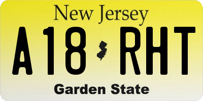 NJ license plate A18RHT