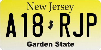NJ license plate A18RJP