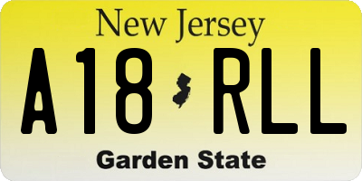 NJ license plate A18RLL