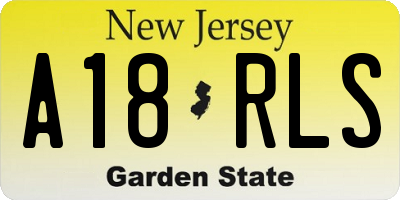 NJ license plate A18RLS