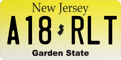 NJ license plate A18RLT
