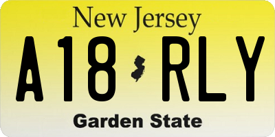 NJ license plate A18RLY