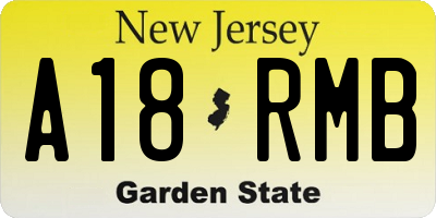 NJ license plate A18RMB