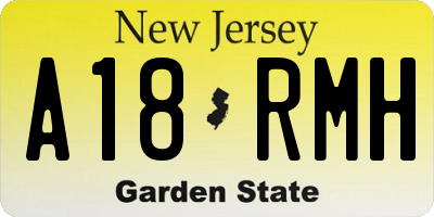 NJ license plate A18RMH