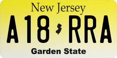 NJ license plate A18RRA