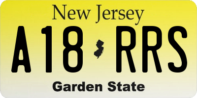 NJ license plate A18RRS