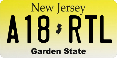 NJ license plate A18RTL