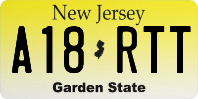 NJ license plate A18RTT