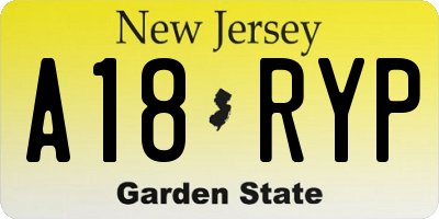 NJ license plate A18RYP