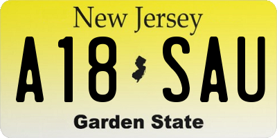 NJ license plate A18SAU