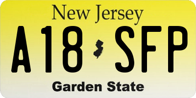 NJ license plate A18SFP