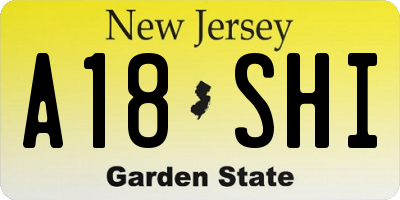 NJ license plate A18SHI