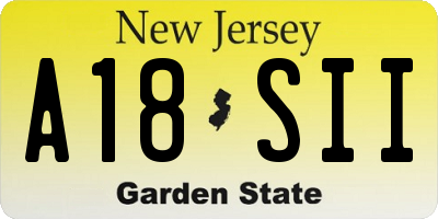 NJ license plate A18SII