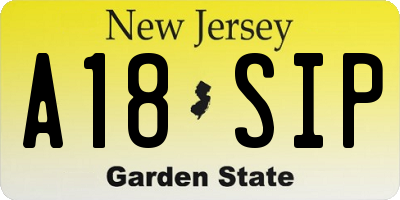 NJ license plate A18SIP