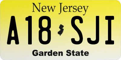 NJ license plate A18SJI