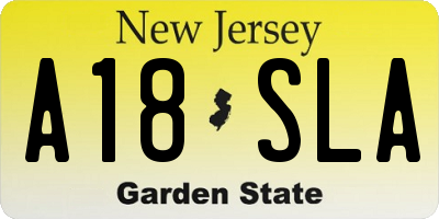 NJ license plate A18SLA