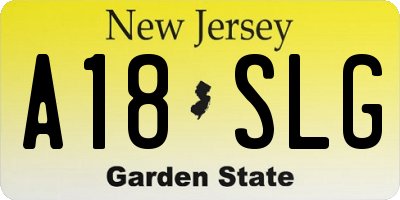 NJ license plate A18SLG