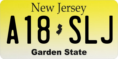NJ license plate A18SLJ