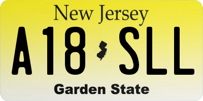 NJ license plate A18SLL