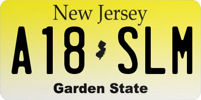 NJ license plate A18SLM
