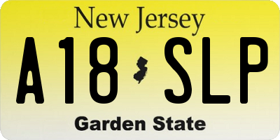 NJ license plate A18SLP