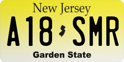 NJ license plate A18SMR