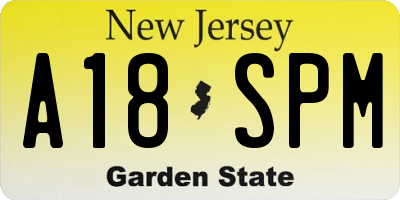 NJ license plate A18SPM