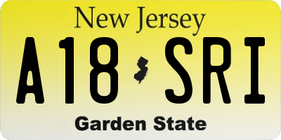 NJ license plate A18SRI