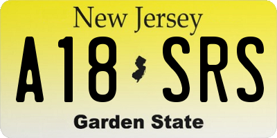 NJ license plate A18SRS