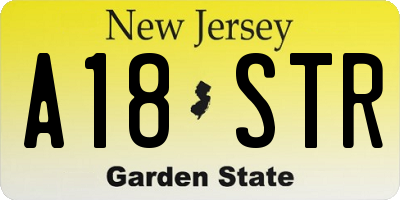 NJ license plate A18STR