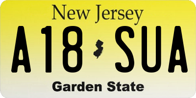 NJ license plate A18SUA