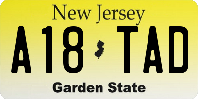NJ license plate A18TAD