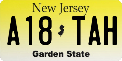 NJ license plate A18TAH