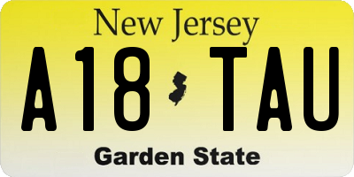 NJ license plate A18TAU